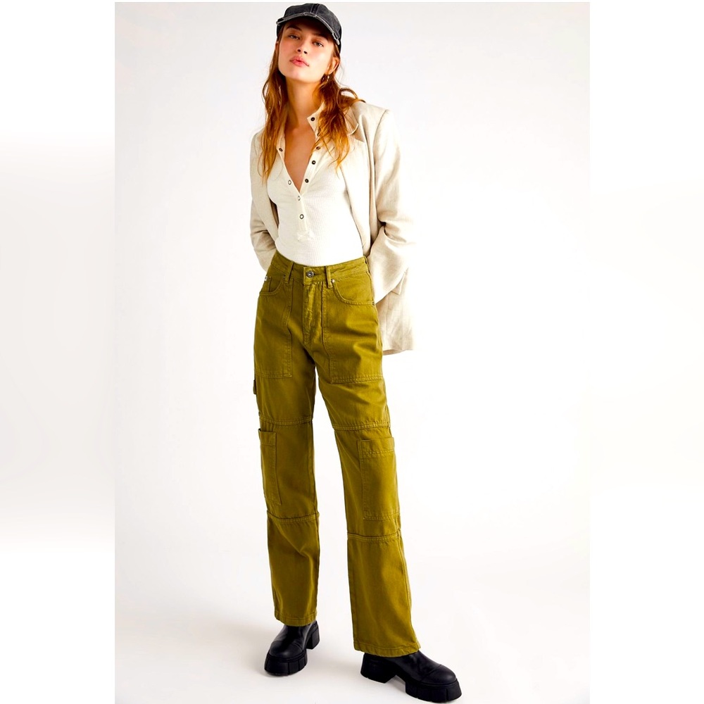 🌺The Ragged Priest Free People Green Combat Dad Jeans🌸🌺